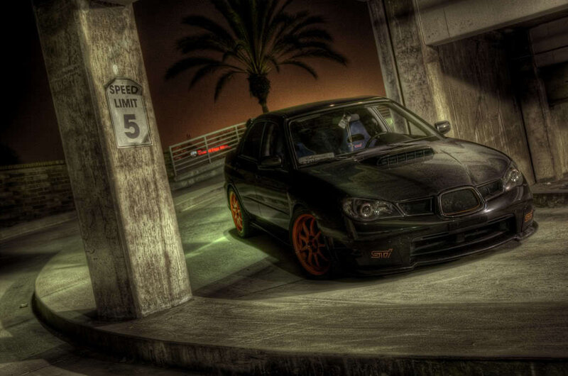Black Subaru Sti — Dramatic