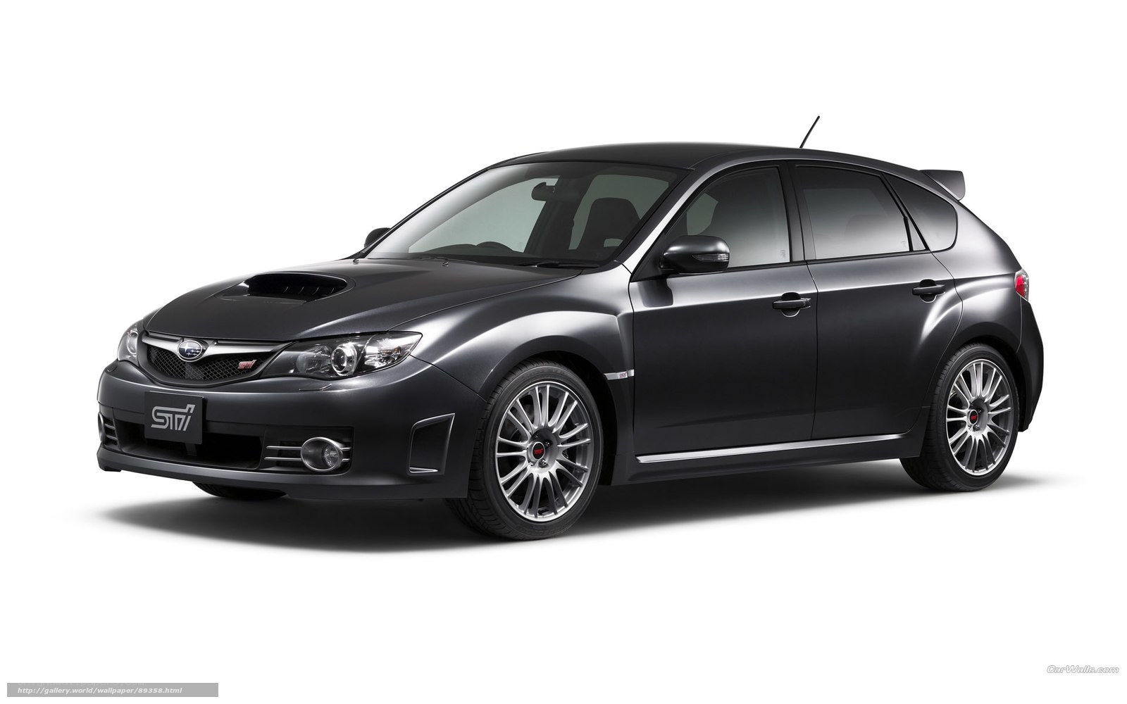 Black Subaru STI hatchback