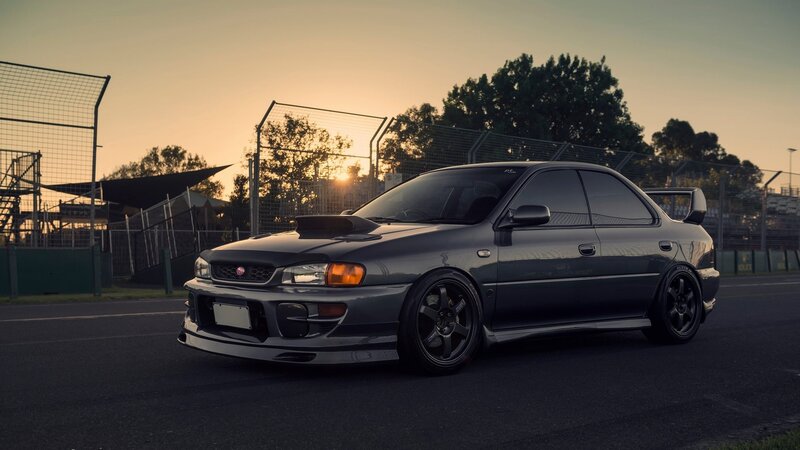 Black Subaru Wrx — Gray, Dramatic, Sunset