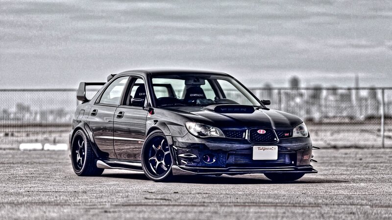 Black Subaru Wrx Sti — Dramatic, Photograph, Car, Wings