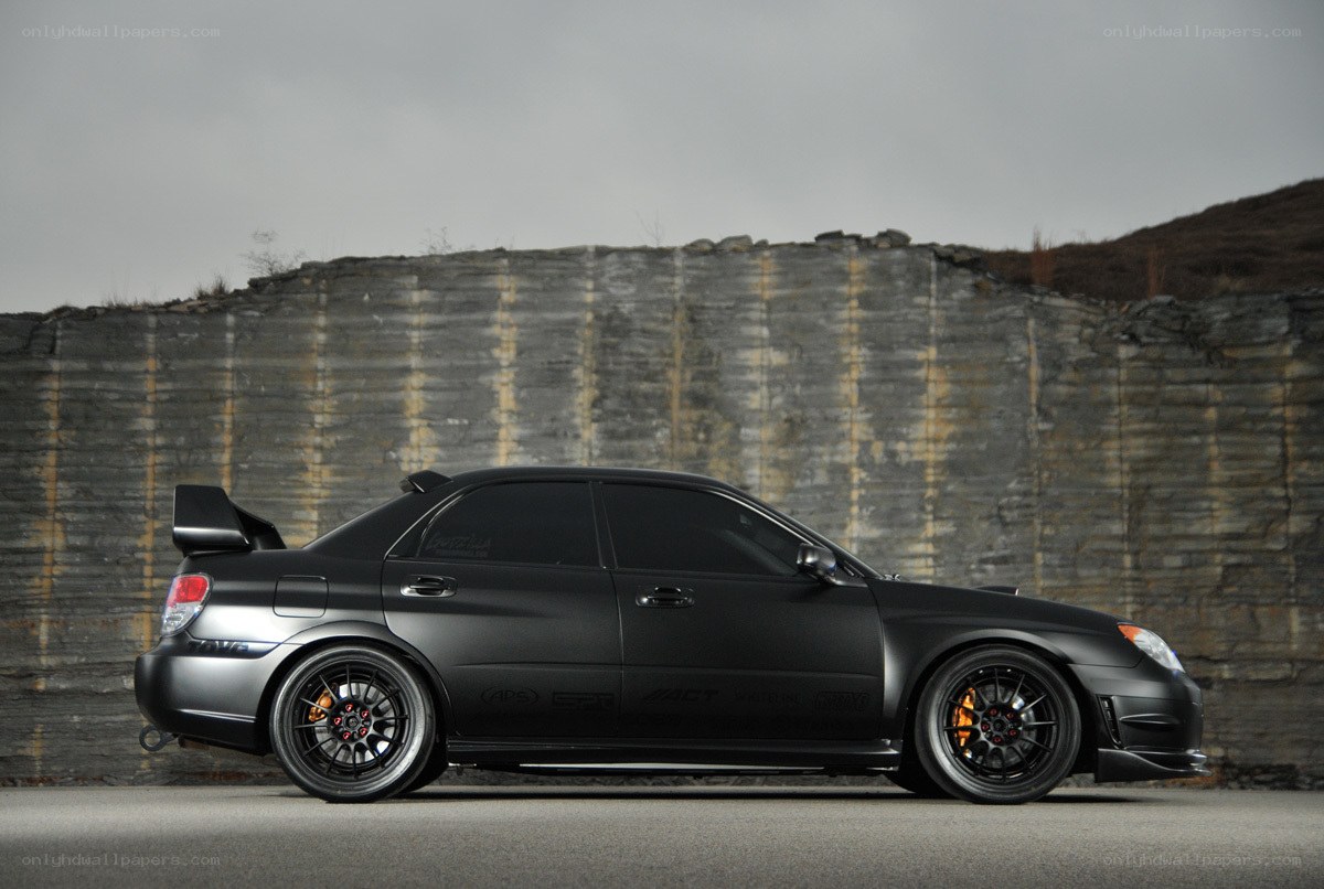 black subaru wrx sti sedan