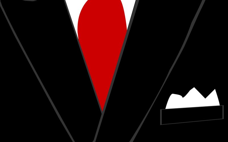 Black Suit with Red Tie