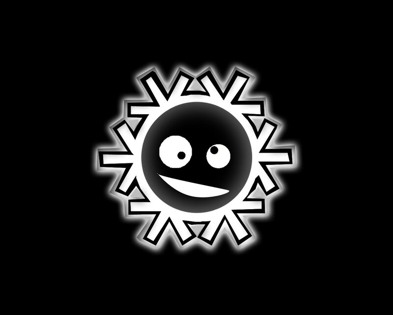 black sun with smiling face