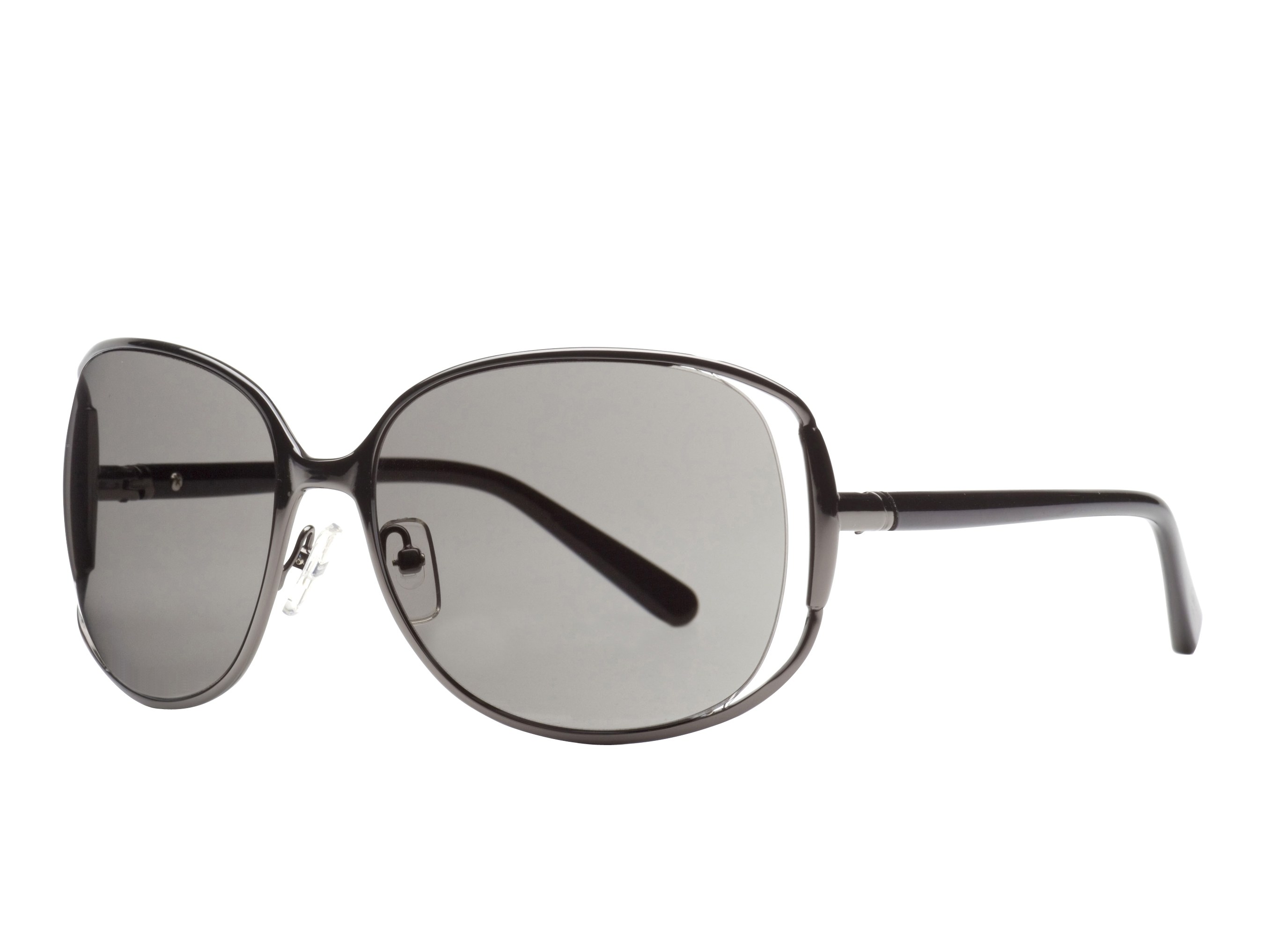 black sunglasses with gray lenses