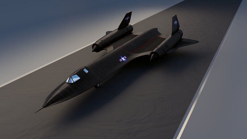Black Supersonic Jet — Dramatic, 3d Render