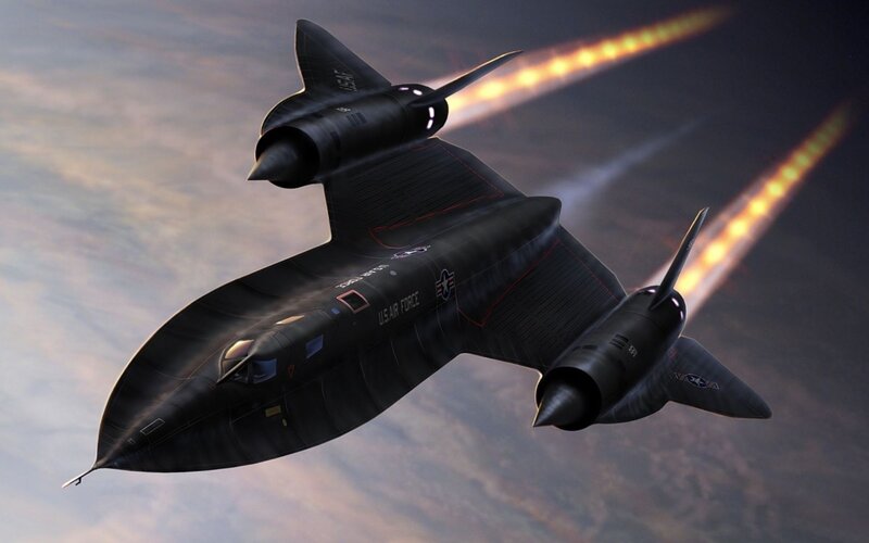 Black Supersonic Jet — Dramatic, Sunset