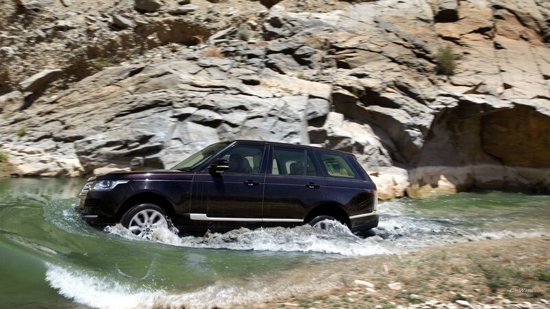 Black SUV in River