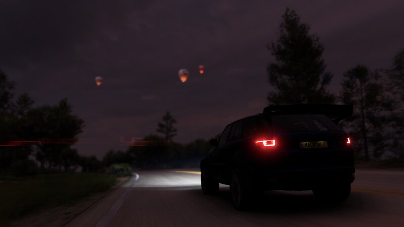 Black SUV on Road — Dark Purple