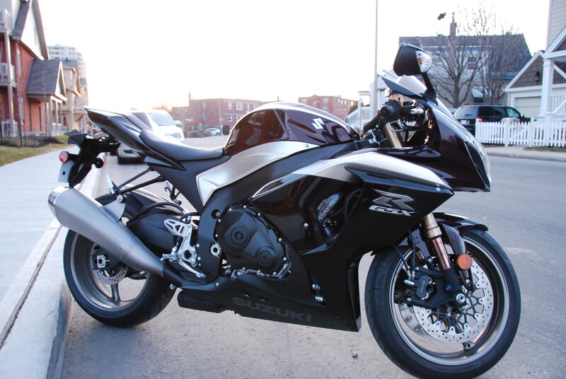 Black Suzuki GSX-R motorcycle