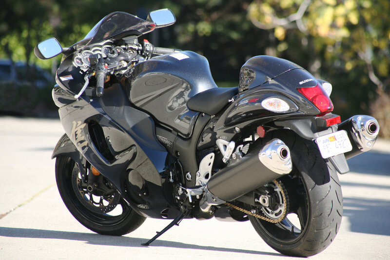 Black Suzuki Hayabusa motorcycle
