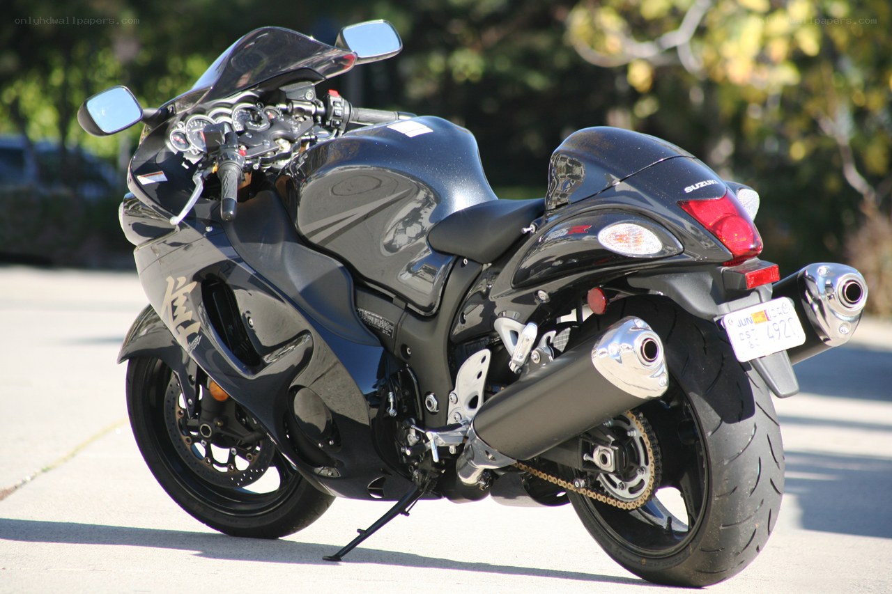 Black Suzuki Hayabusa motorcycle