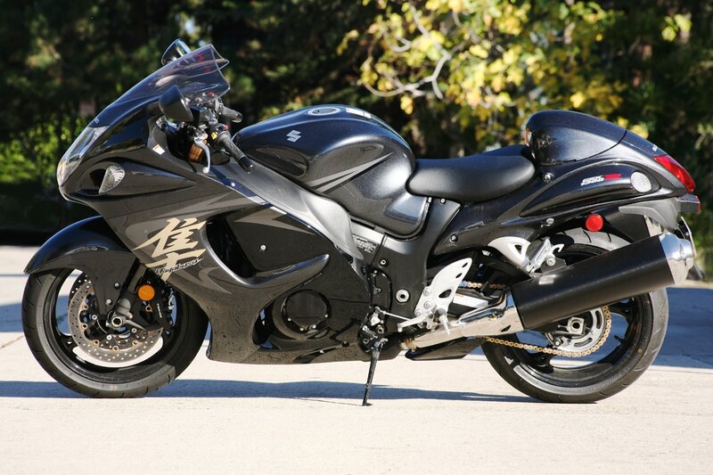 Black Suzuki Hayabusa motorcycle