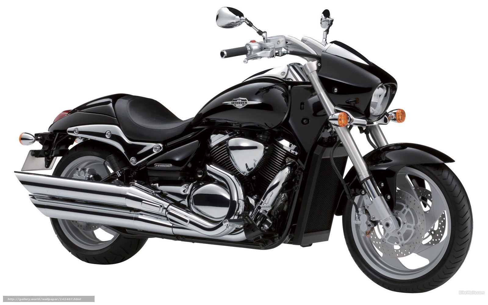 Black Suzuki Intruder motorcycle