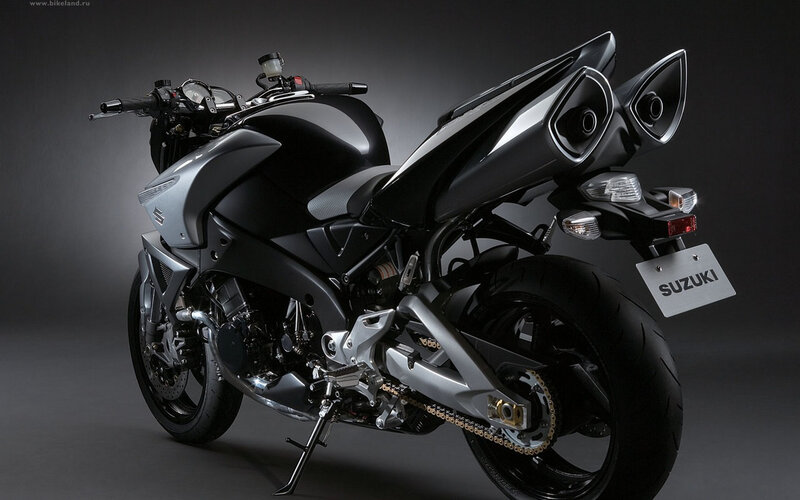 Black Suzuki Motorcycle — Dramatic