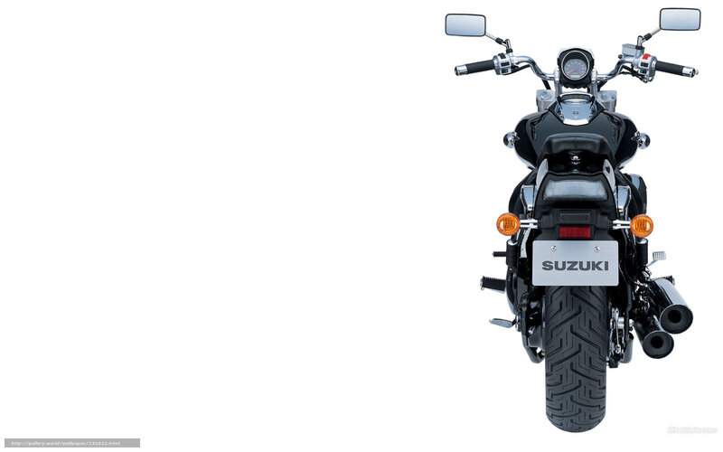 Black Suzuki Motorcycle — Neutral, Photograph, Rear View
