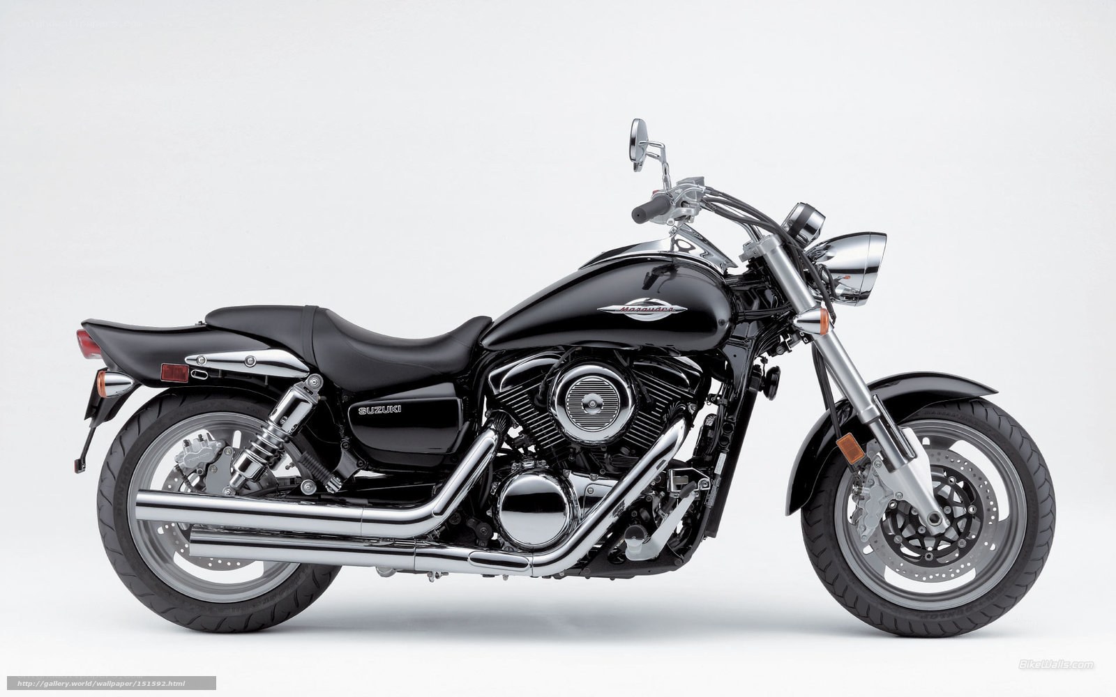 Black Suzuki motorcycle side view