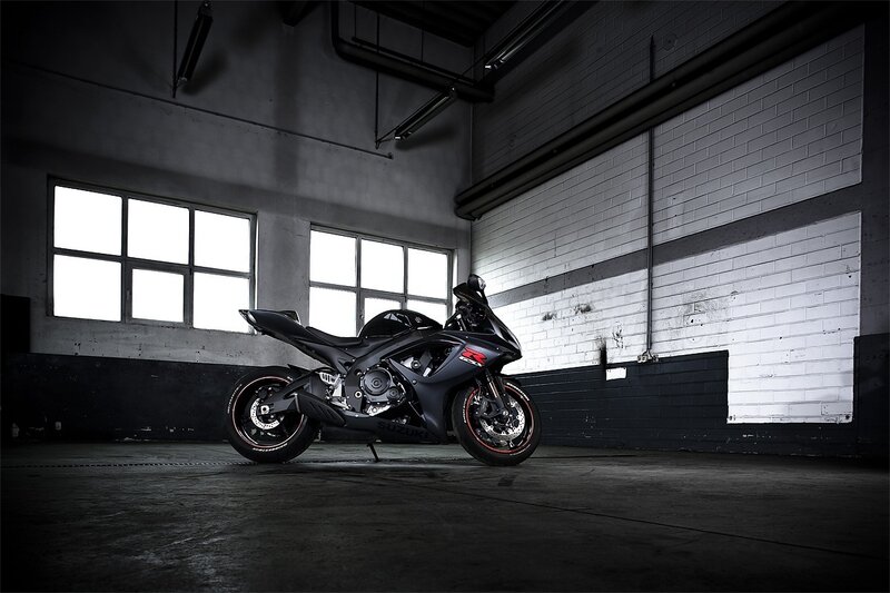 Black Suzuki sport motorcycle