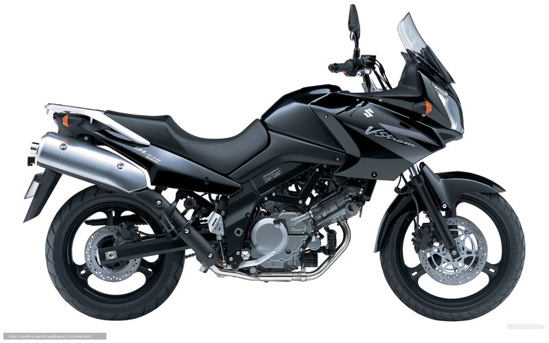 Black Suzuki V-Strom Motorcycle — Neutral, Photograph