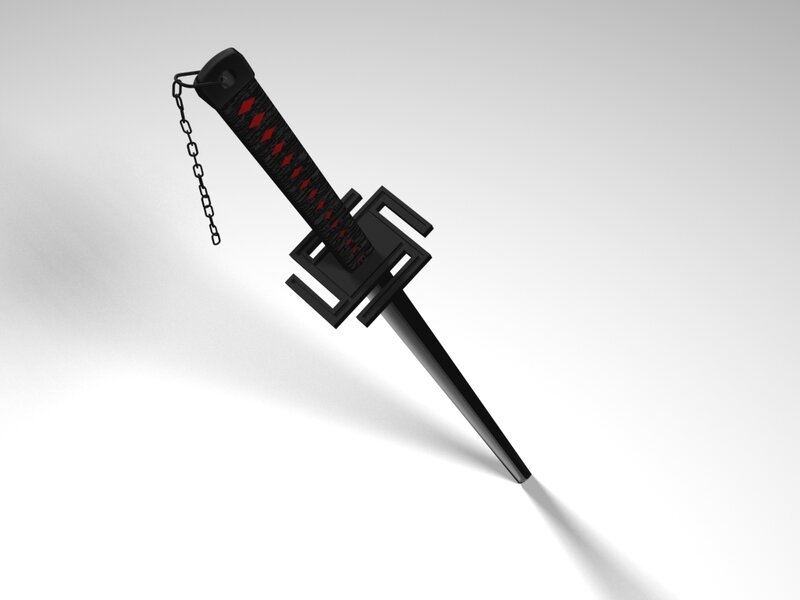Black Sword with Red Accents