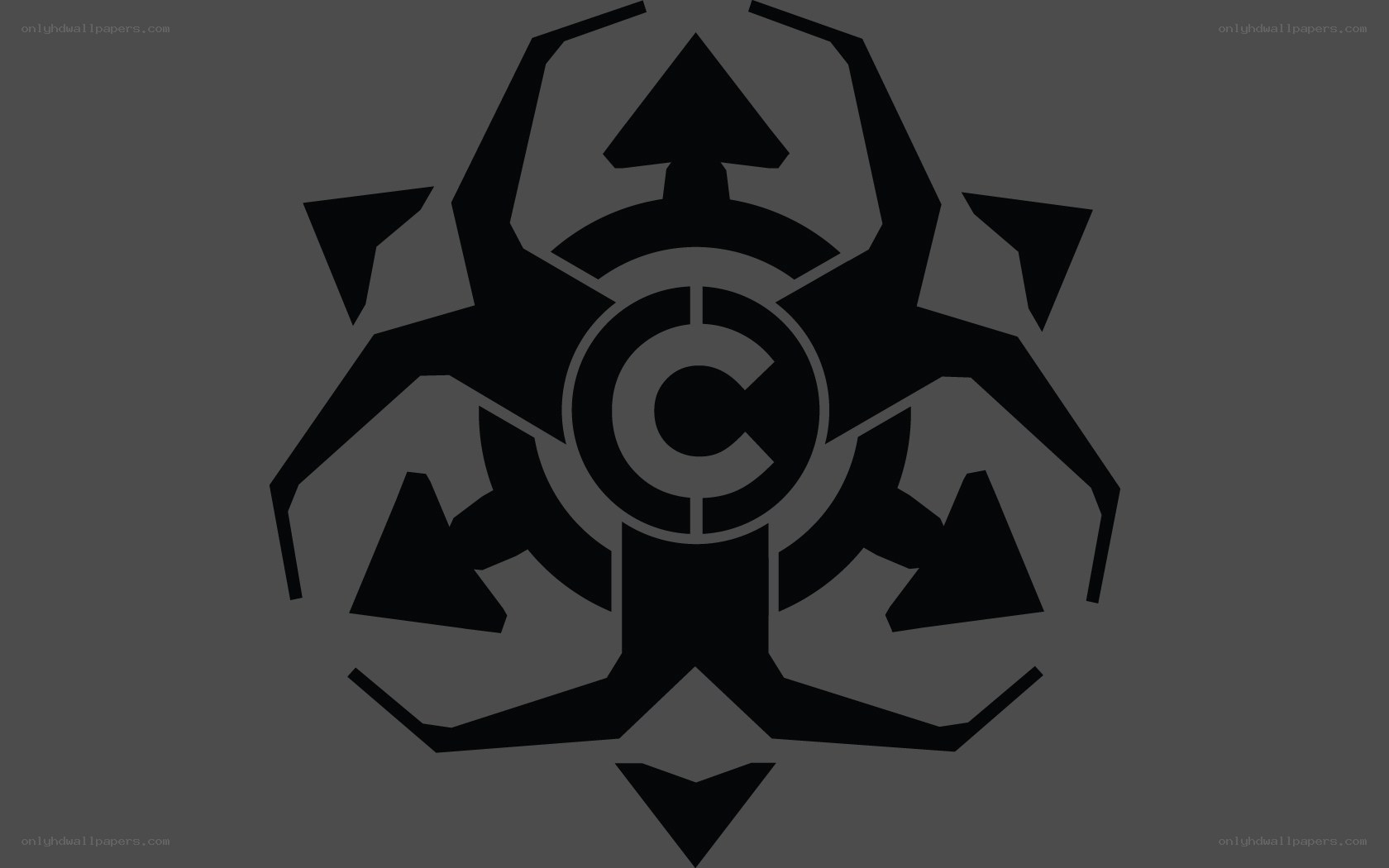 black symbol on gray background