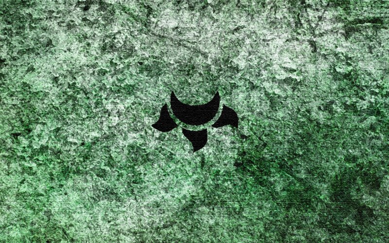 Black Symbol on Green Texture — Grungy