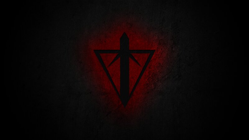 Black Symbol on Red Background — Dark, Ominous