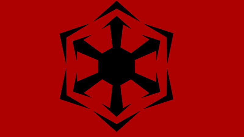 Black Symbol on Red — Dramatic, Vector Art