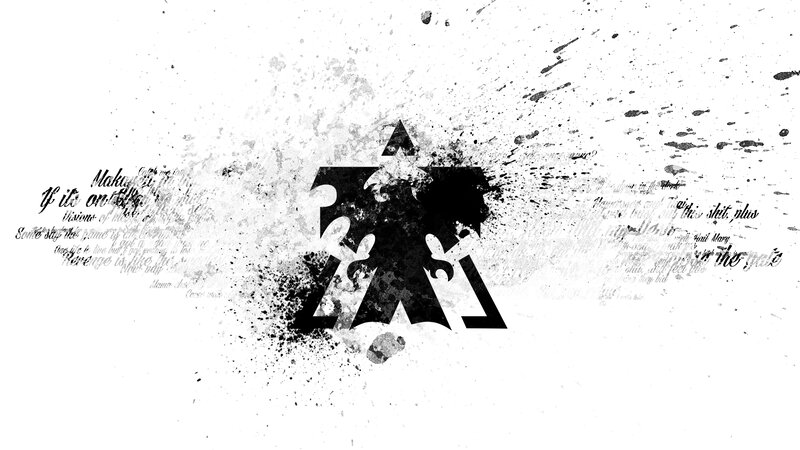 Black Symbol on White Background — Aggressive