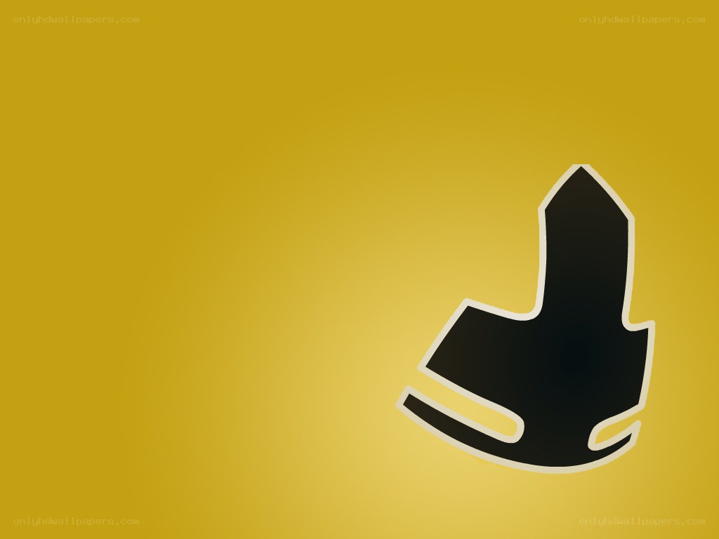 black symbol on yellow background
