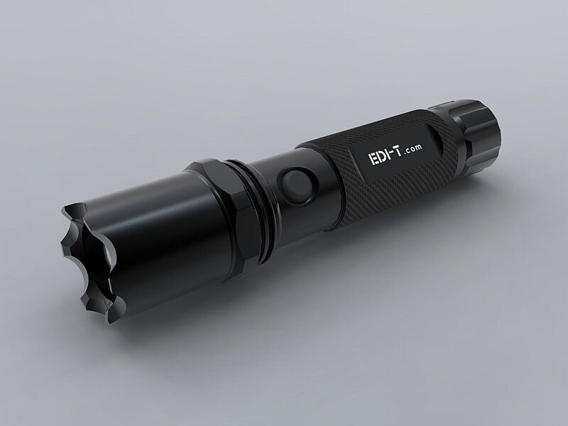 Black Tactical Flashlight