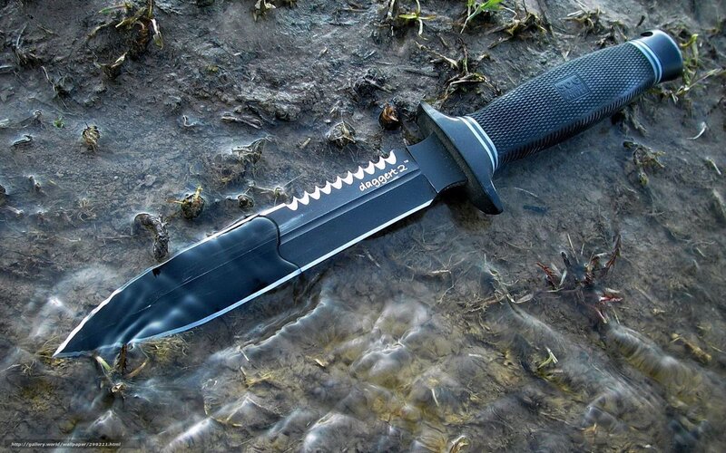 Black Tactical Knife — Dramatic