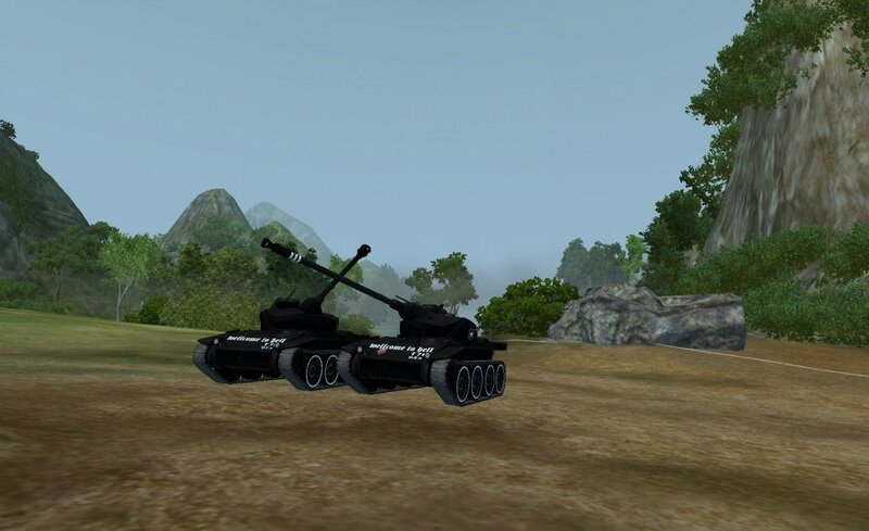 Black Tank in Field