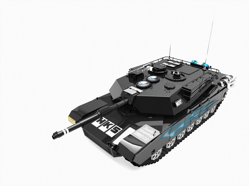 black tank with flame decals