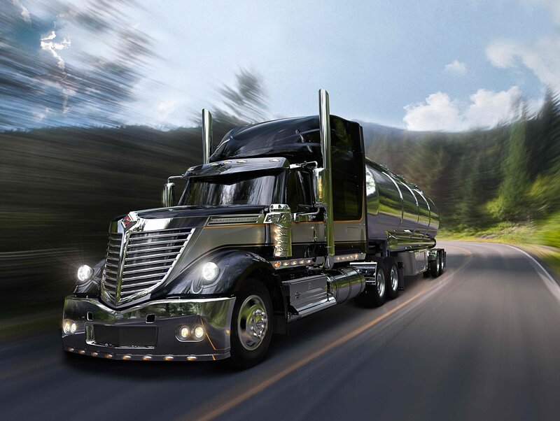 Black Tanker Truck — Dynamic, Afternoon, Photograph, Road