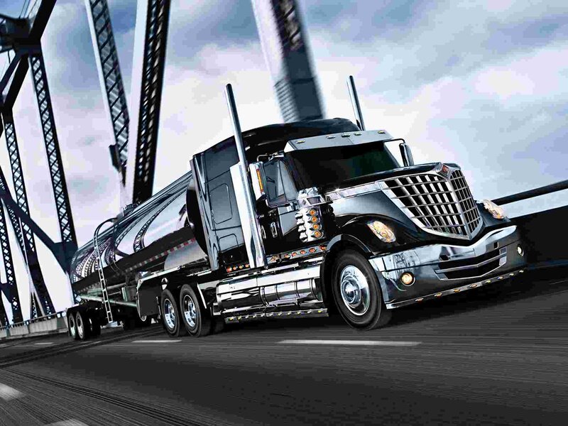 Black Tanker Truck — Dynamic, Afternoon