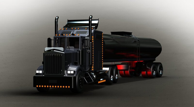 Black Tanker Truck