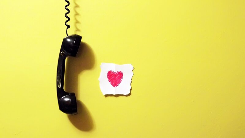 Black Telephone Handset — Yellow, Minimalist
