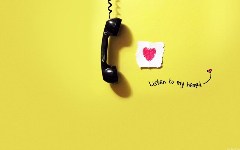 Black Telephone Handset — Yellow