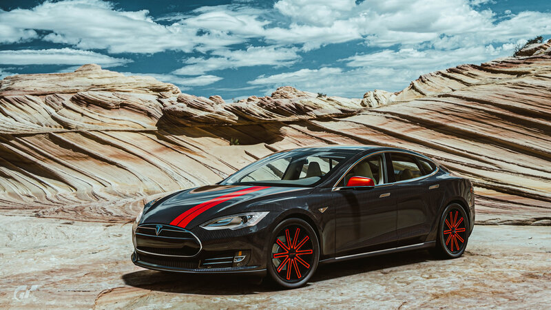 Black Tesla Model S — Dramatic