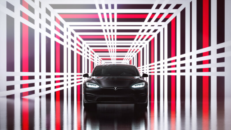 Black Tesla Model S — Futuristic