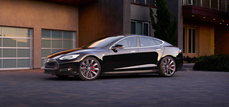 Black Tesla Model S parked