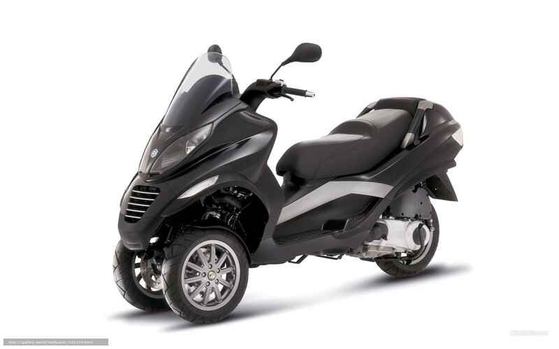 black three-wheeled scooter