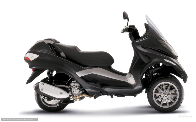 black three-wheeled scooter
