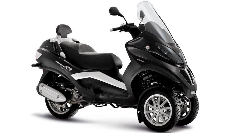 black three-wheeled scooter