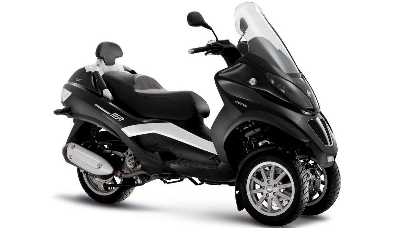 black three-wheeled scooter