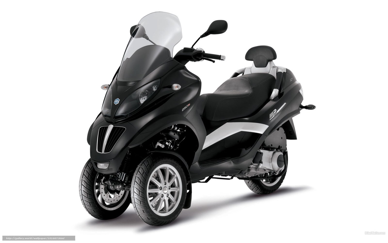 Black three-wheeled scooter