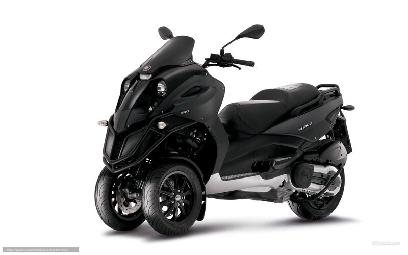 Black Three-wheeled Scooter — Neutral, Photograph, Windshield