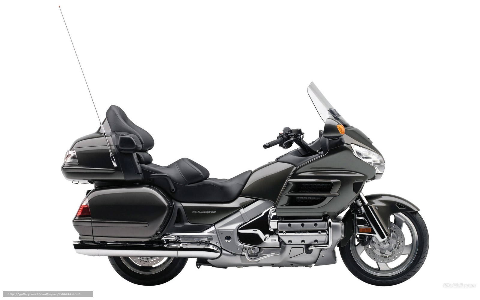 black touring motorcycle