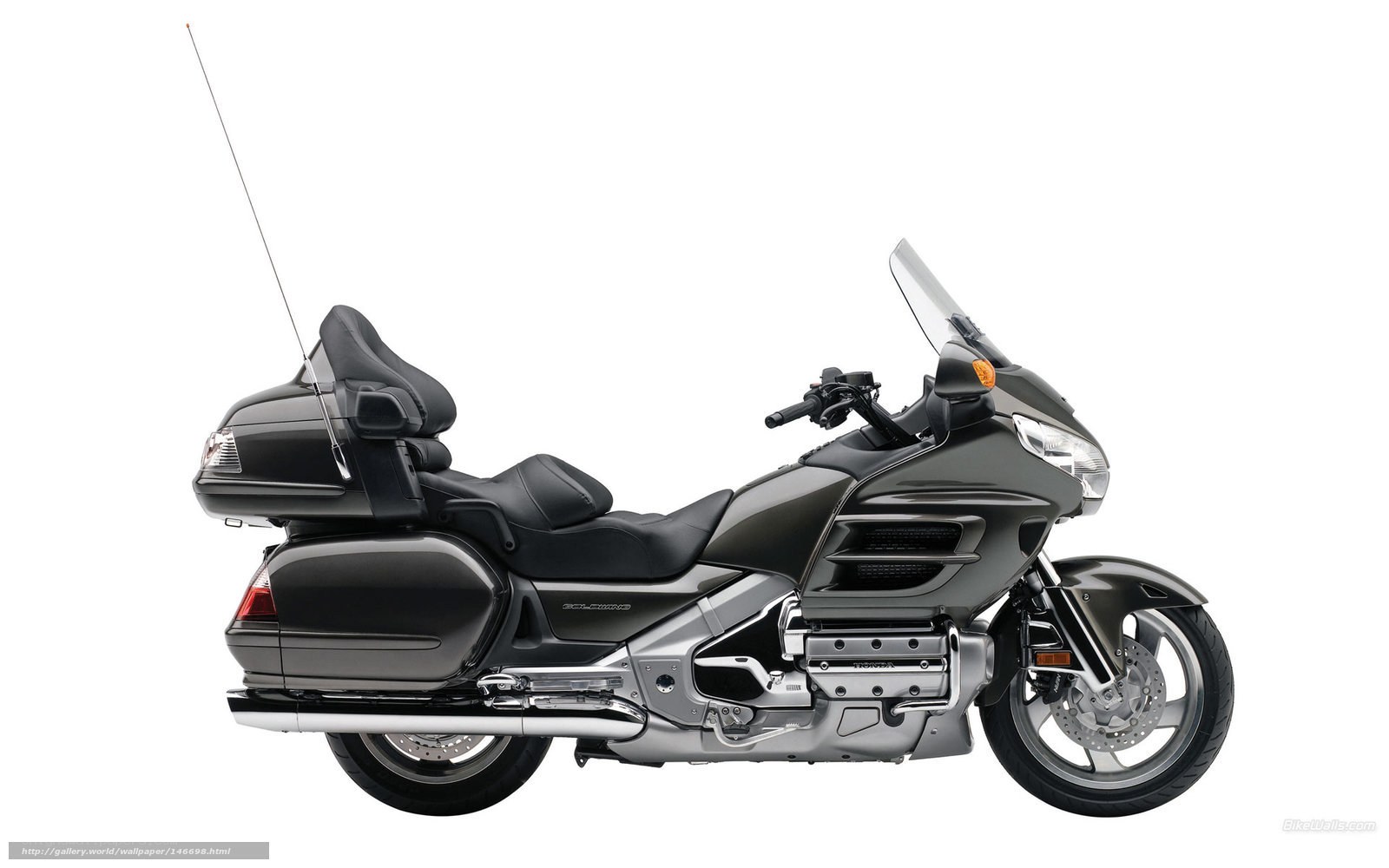 black touring motorcycle
