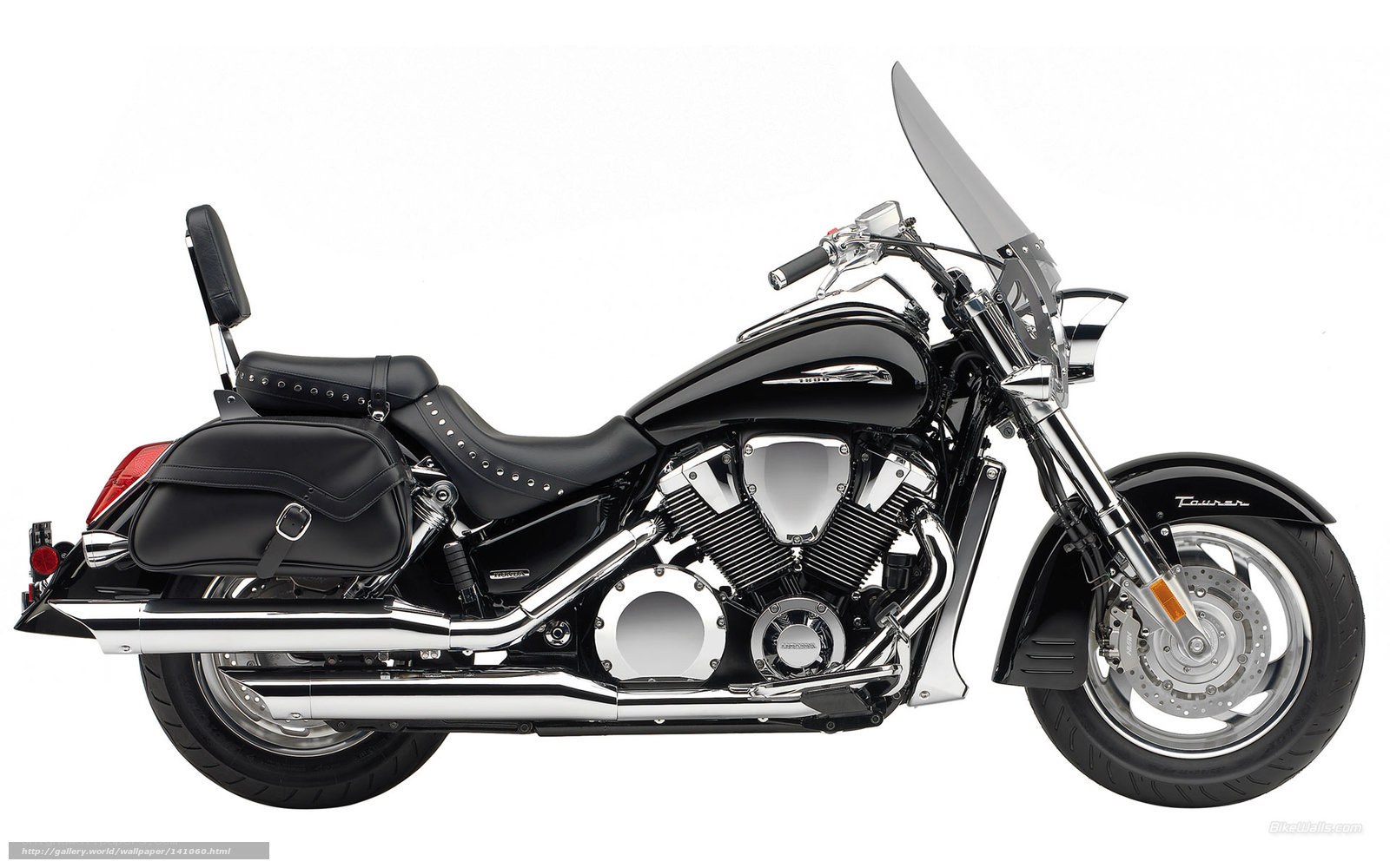 black touring motorcycle